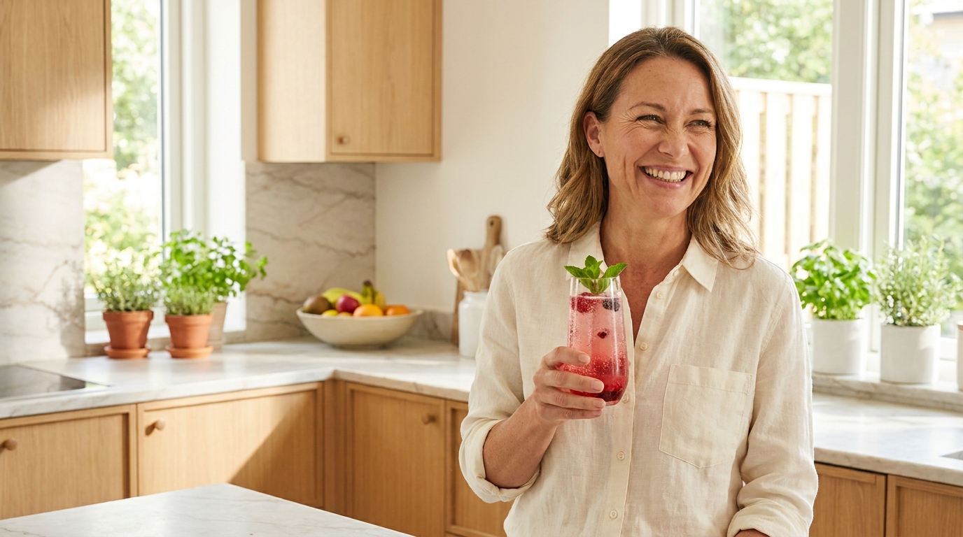 Woman with a sparkling drink